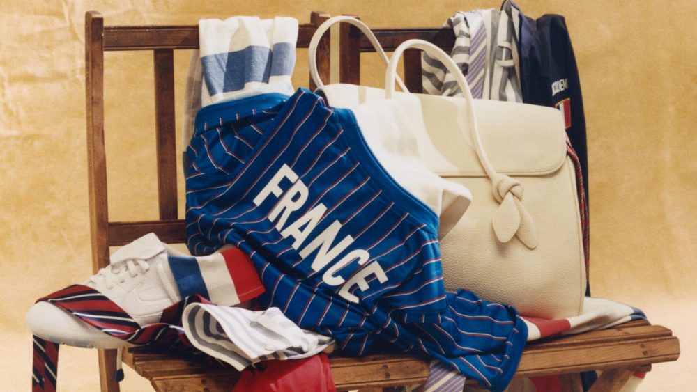 Products from the Jacquemus collaboration with the French Football Federation and Nike.